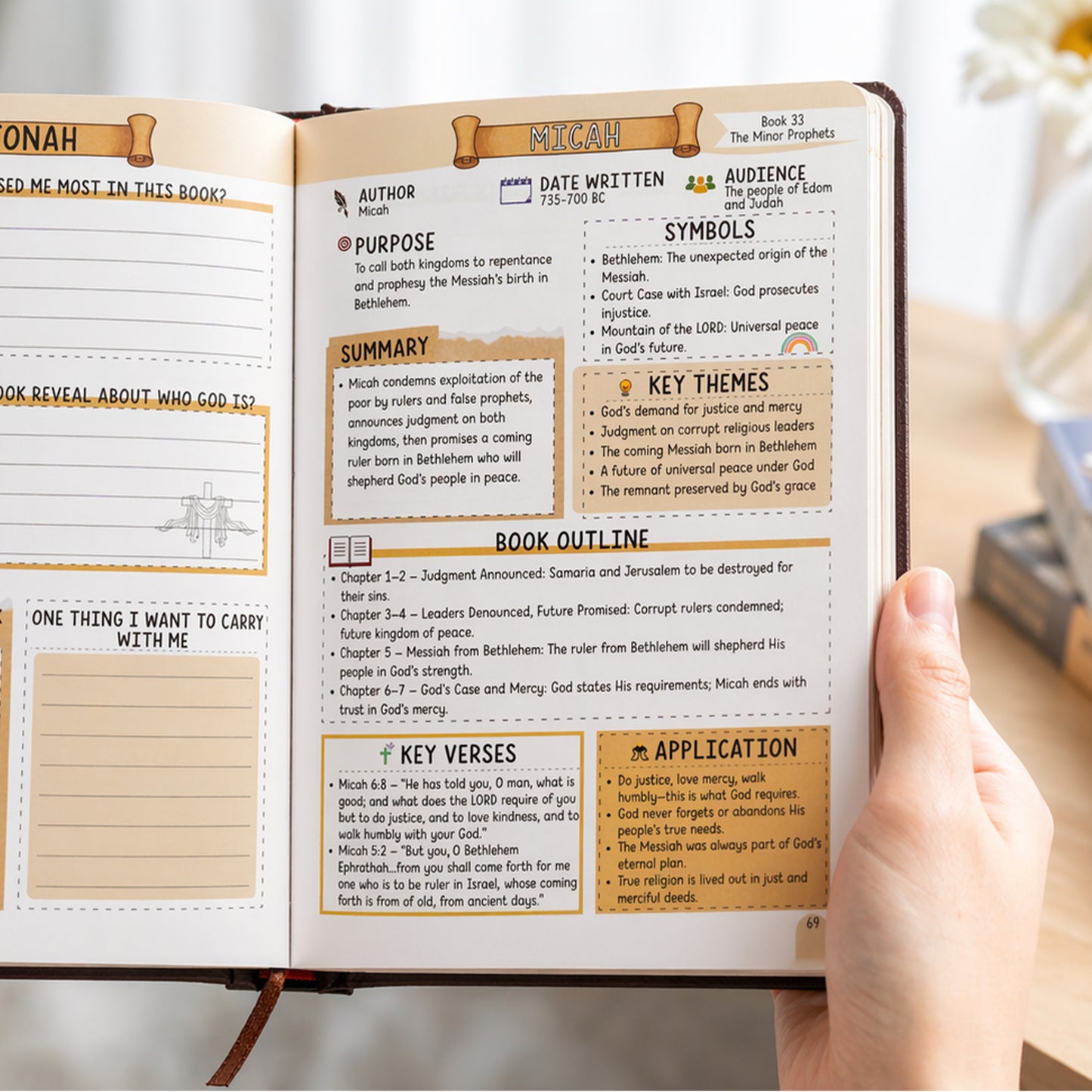 Bible Study Guide – All 66 Books of the Bible | Premium PU Leather Cover with Gold Foil Stamping
