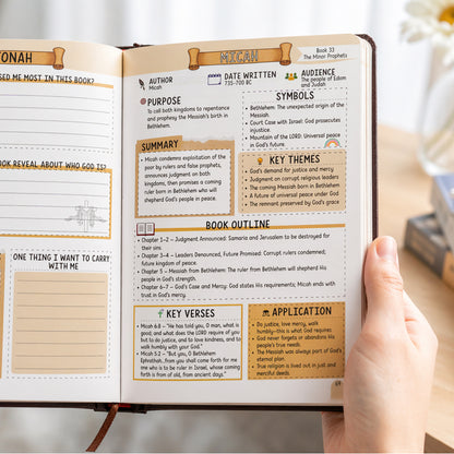 Bible Study Guide – All 66 Books of the Bible | Premium PU Leather Cover with Gold Foil Stamping