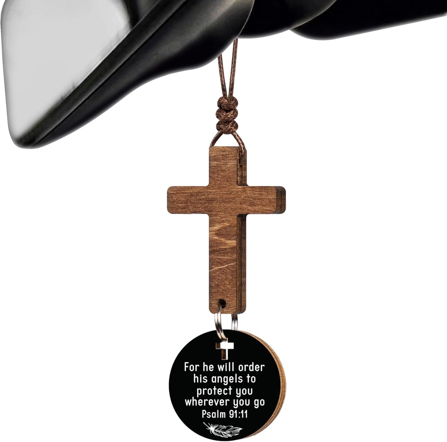 Cross for Car Mirror Hanging, Daily Bible Verse Car Cross Hanging Accessories