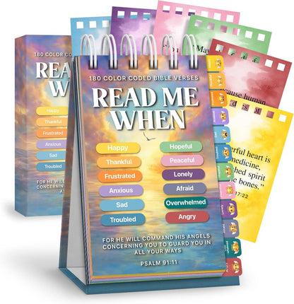180 Bible Verses Flipbook – 12 Color Coded Emotions - Sunset Edition
