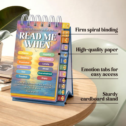 180 Bible Verses Flipbook – 12 Color Coded Emotions - Sunset Edition